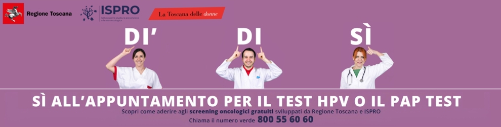 Banner campagna screening oncologici Regione Toscana - ISPRO